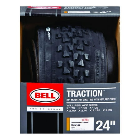 Bell Sports Traction Mountain Bike Tire with Kevlar, 24" x 1.75-2.125", Black