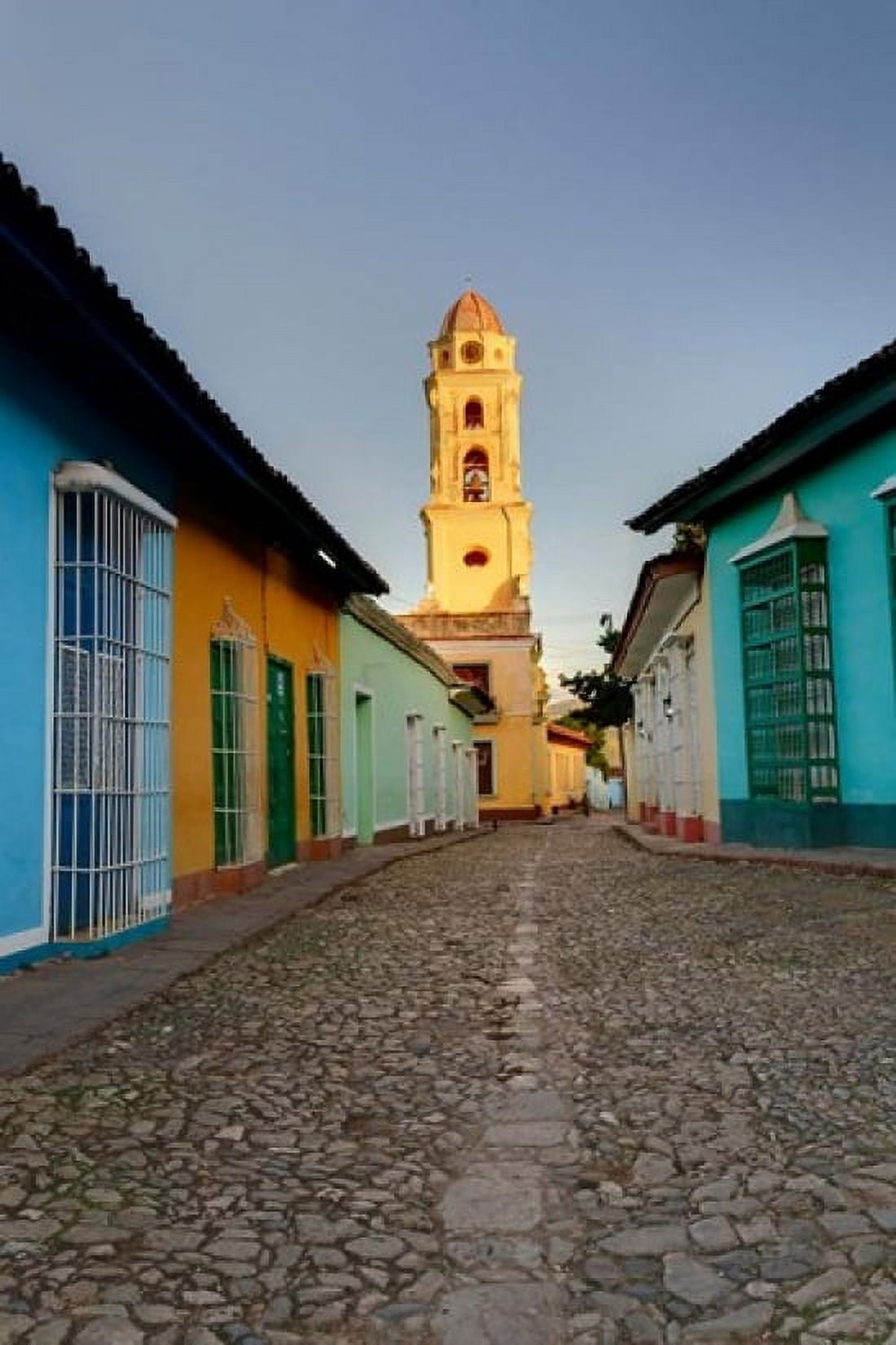 Bell Tower Plaza Mayor at sunrise Trinidad Cuba Canvas Art - Adam Jones DanitaDelimont (26 x 39)
