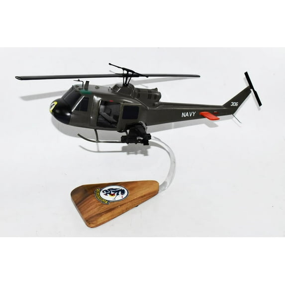 Bell® UH-1B Huey, HAL-3 Seawolves (1969), 16" Mahogany Scale Model