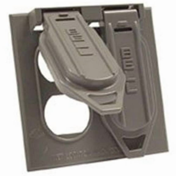 Bell Weatherproof 5148-5 2 Gang Weatherproof Duplex Receptacle Cover Gray Gray