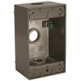 thumbnail image 1 of Hubbell Electrical Weatherproof Box 5320-2, 1-Gang, Die Cast Aluminum - 3 Outlets - Bronze, 1 of 3