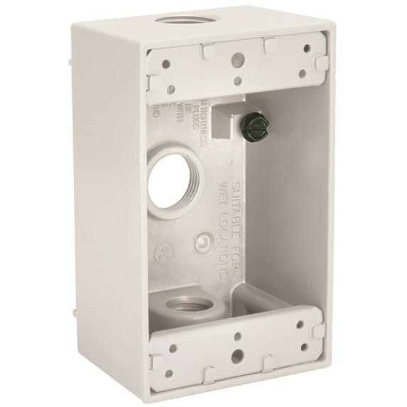 Hubbell Electrical Weatherproof 1-Gang Outlet Box - Aluminum - White