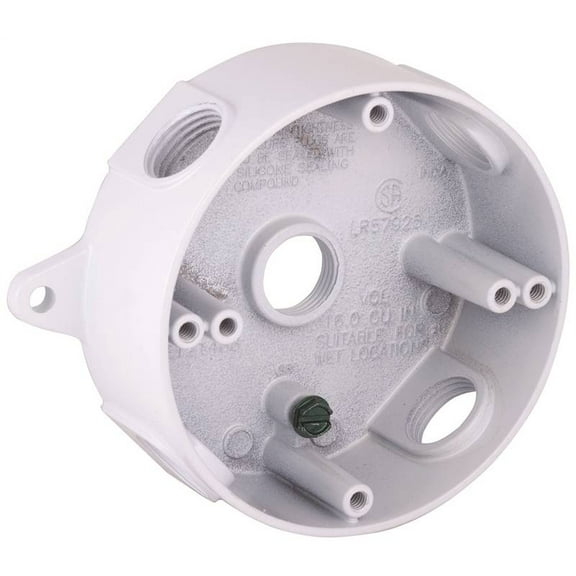 Bell Weatherproof Round Box 5-1/2 Outlets White 5361-1