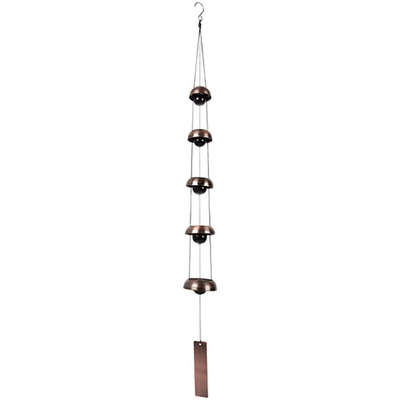 Bell Wind Chimes Temple Wind Bell Copper Wind Chimes with 5 Bells Feng Shui Wind Chime Memorial Wind Chime Musically Tuned Chime Quintet Temple Bells for Home Yard Balcony Outdoor