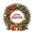 thumbnail image 1 of Bell Wreath Christmas Wreath Window Clings, Static PVC Holiday Decals for Glass Doors, Windows, Storefronts, Mirrors, and Seasonal Party Decor, 1 of 6