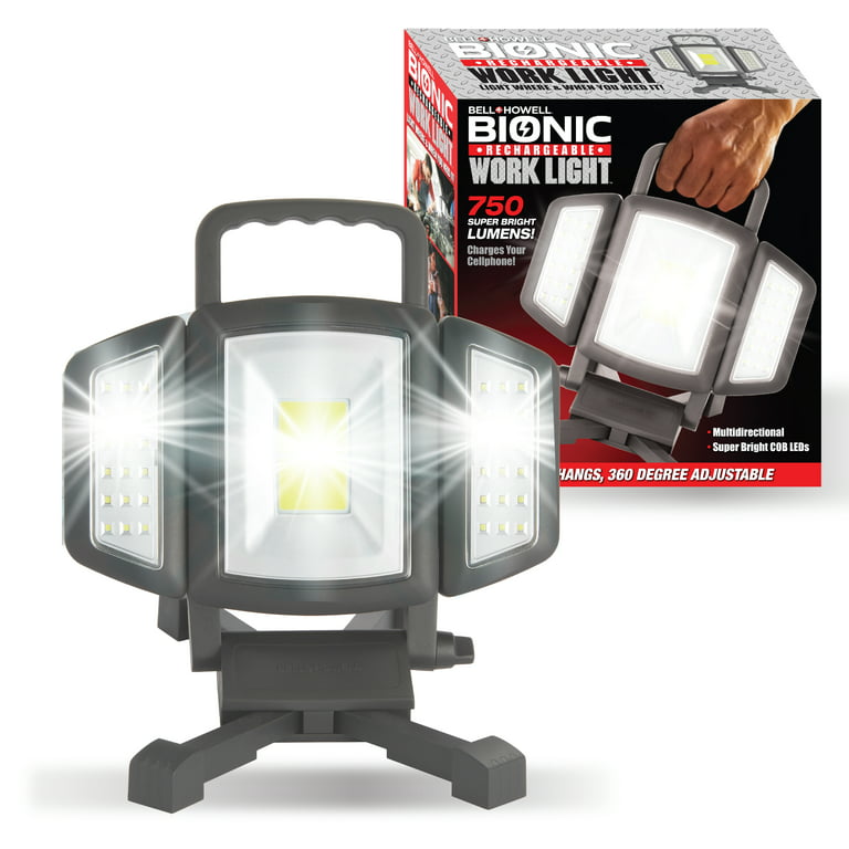 Bell and Howell Bionic Portable LED Worklight 750 Lumens Rechargeable Work  Light