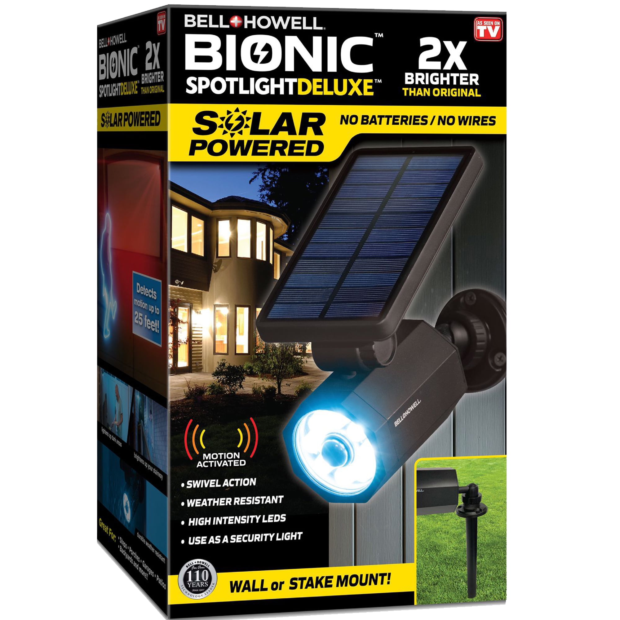 Bell and Howell Bionic Spotlight Deluxe LED Solar Lights, Outdoor - Walmart.com