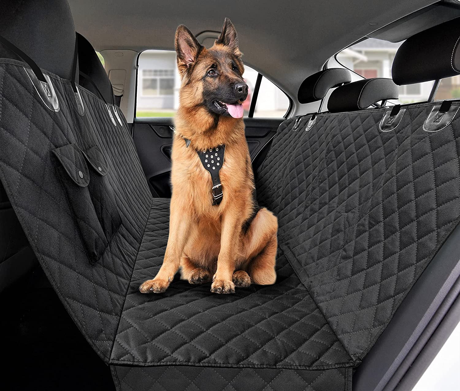  PETSFIT Back Seat Extender for Dogs, Dog Car Seat Extender  with Storage, Collapsible Large Dog Car Seat for Dogs Up to 90 LBS (Black)  : Pet Supplies