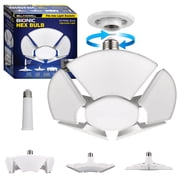 Bell + Howell Hex Bulb E26 LED Ultra Bright 6 Panel Light Bulb, Socket Light, Adjustable Shop Light Ceiling Light, No Wiring Needed, 60 Watts
