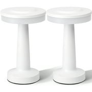 Bell and Howell Lexington Table Lamp 2 Pack Small Cordless Touch LED Rechargeable Lamp for Bedside Desk Nightstand White