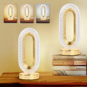 Bell + Howell 2 Pack Madison Small Table Lamp, Touch Lamps for Bedroom, LED Rechargeable Lamp, Cordless Lamp Great for Gifting, Small Lamps for Bedroom, Lamps for Living Room, Home D cor, Gold