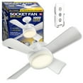 thumbnail image 1 of Bell + Howell Socket Breeze Fan 1000 Lumens 4 blades w Remote Control Socket Fan Light, 1 of 10
