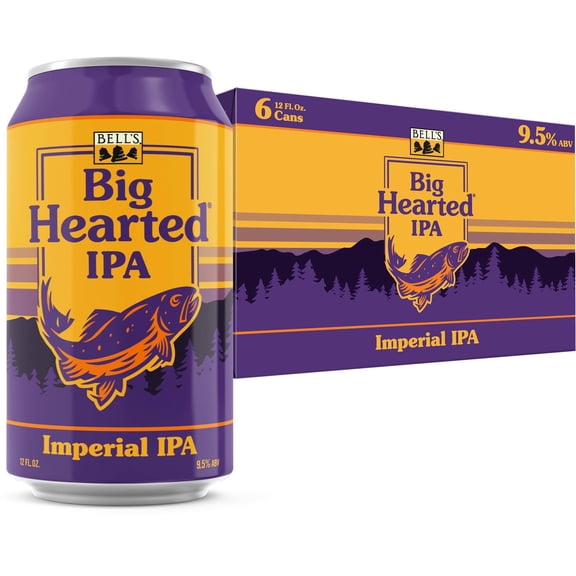 Bell's Big Hearted IPA Craft Beer, 6 pack, 12 fl oz Cans, 9.5% ABV