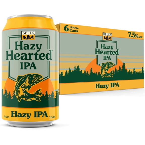 Bell's Hazy Hearted IPA Craft Beer, 6 pack, 12 fl oz Cans, 7.5% ABV