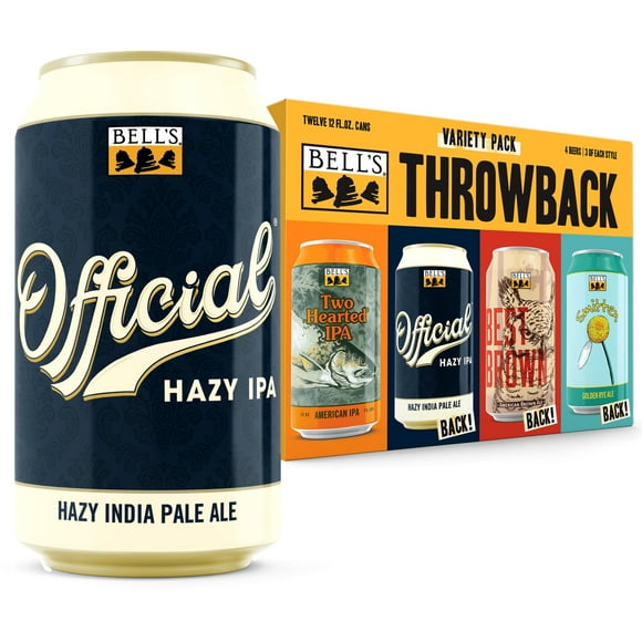 Bell's Throwback Variety Pack Craft Beer, 12 Pack, 12 fl oz Cans, 7% ABV