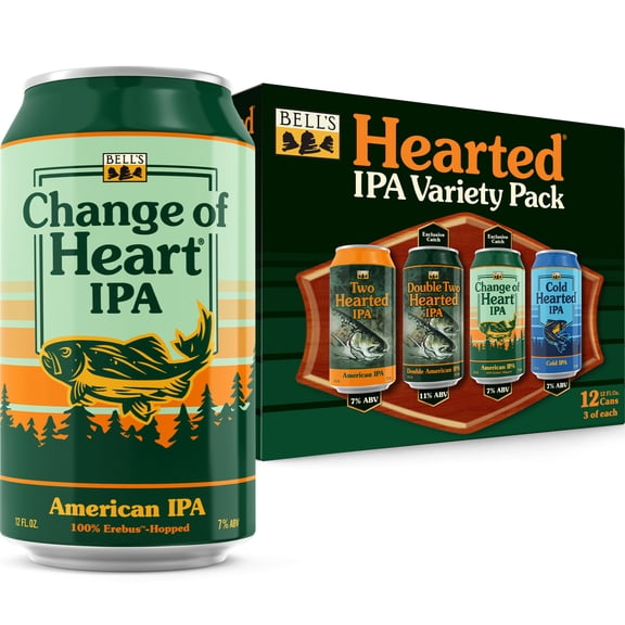 Bell's Hearted Variety Pack Craft Beer, 12 Pack, 12 fl oz Cans, 7% ABV