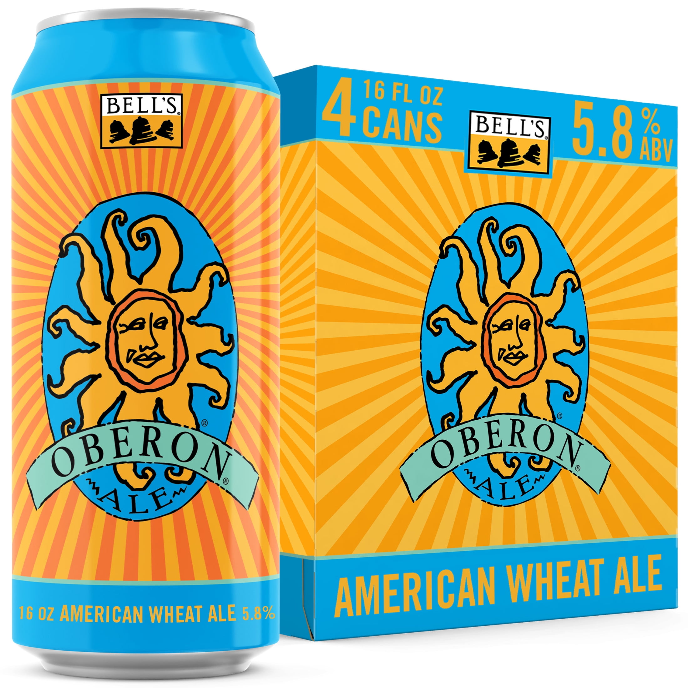 Bell's Oberon Wheat Ale Craft Beer, 4 pack, 16 fl oz Cans, 5.8% ABV ...