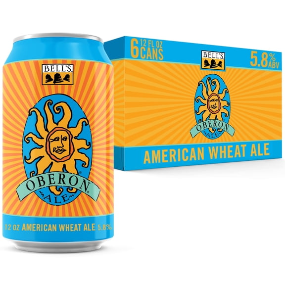 Bell's Oberon Wheat Ale Craft Beer, 6 pack, 12 fl oz Cans, 5.8% ABV