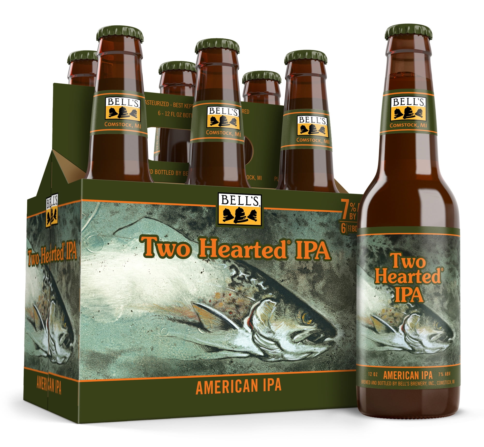 Bell's Two Hearted IPA Craft Beer, 6 Pack, 12 fl oz Bottles, 7 ABV