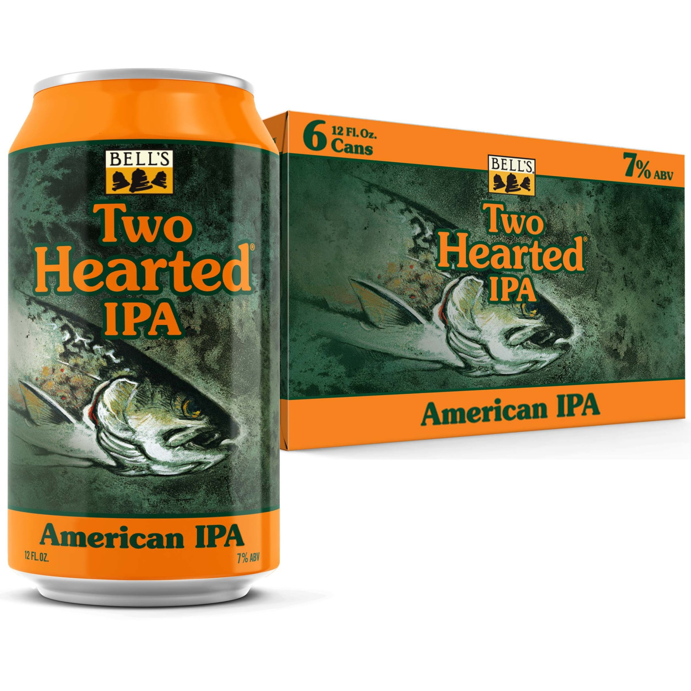 Bell's Two Hearted IPA Craft Beer, 6 Pack, 12 fl oz Cans, 7% ABV