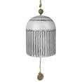 thumbnail image 1 of Benzara BM262275 Bell with Ceramic Frame & Debossed Stripes Design, White, 1 of 5