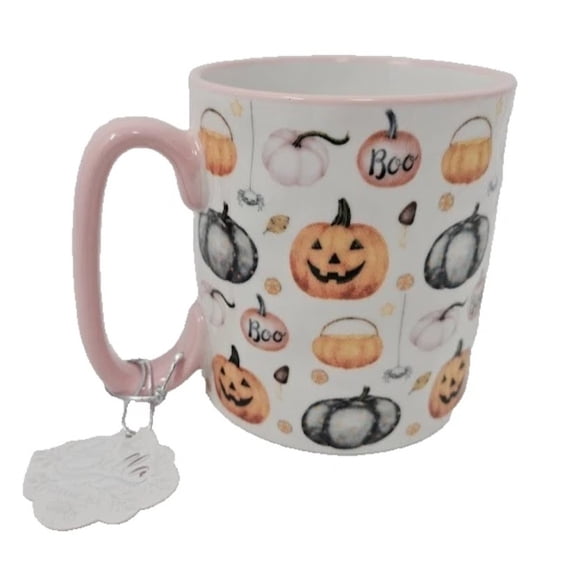 Bella 10 Strawberry Street Halloween Pumpkin all over 18 oz Ceramic Mug New