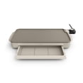 thumbnail image 1 of Bella 10" x 18" Nonstick Ceramic Griddle with Warming Tray, Oatmilk, 1 of 14
