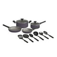 thumbnail image 1 of Bella 12 Piece Ceramic Nonstick Cookware Set, Plum, 1 of 7