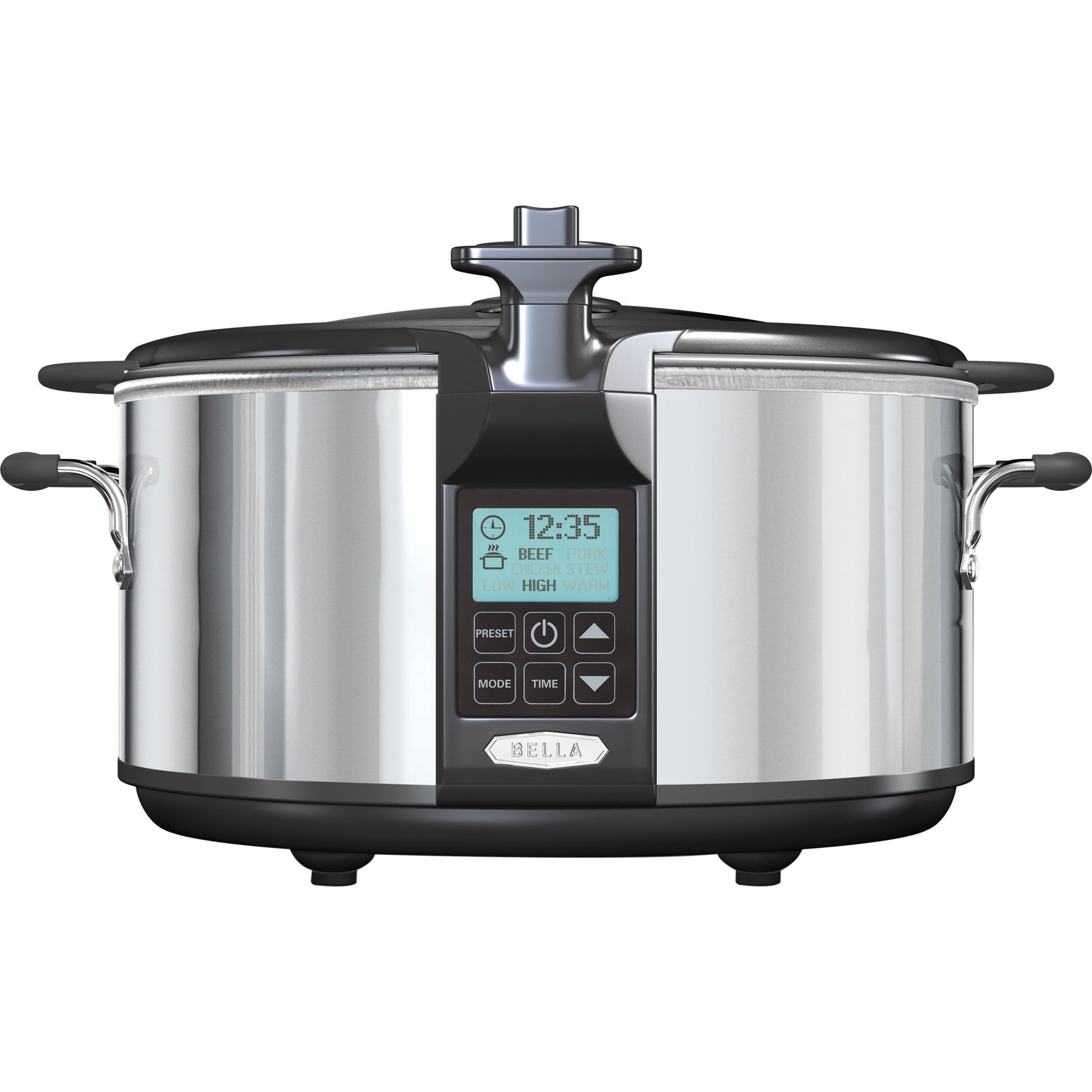 Bella 13973 5 Quarts Programmable Slow Cooker, Stainless Steel