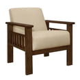 thumbnail image 1 of Bella 32 in. Accent Chair Armchair - Storage Arms - Solid Wood - Light Brown, 1 of 1