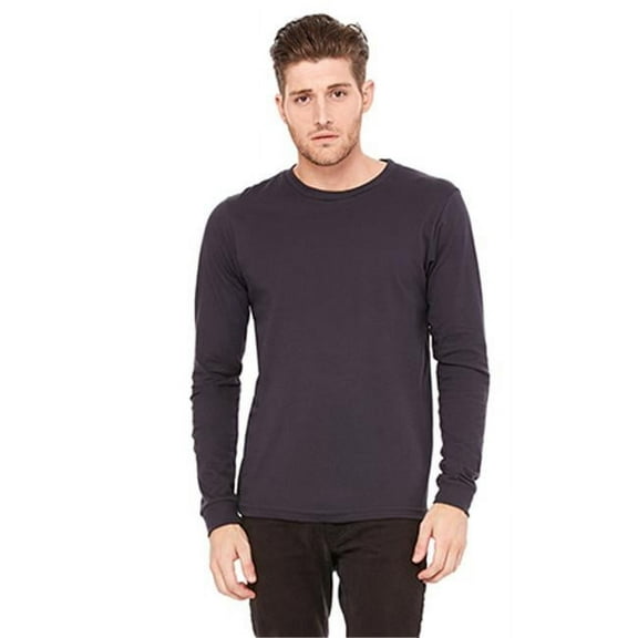 Bella 3501 Mens Jersey Long Sleeve Tee - Dark Grey - Extra Large