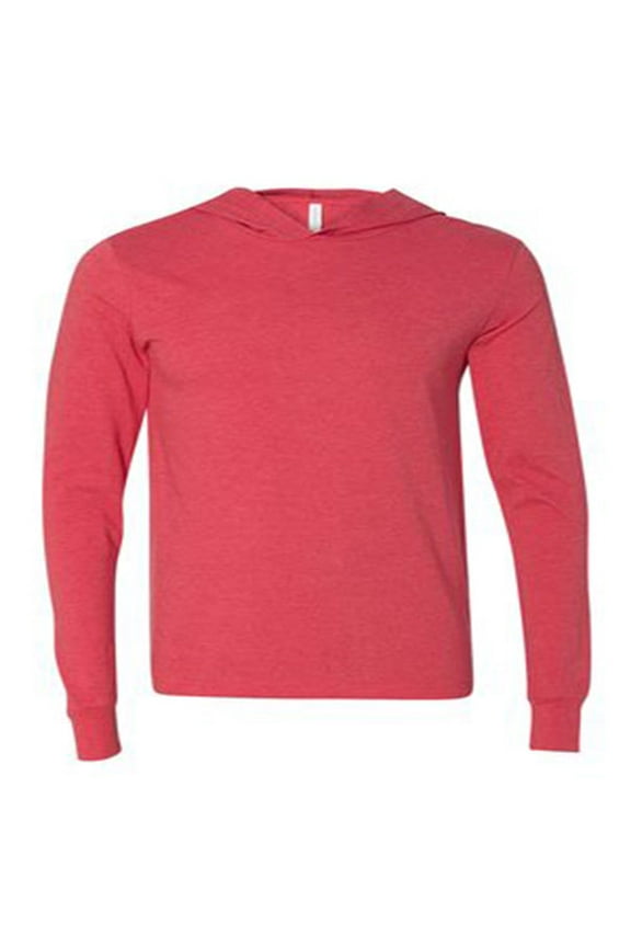Bella 3512 Unisex Jersey Long Sleeve Hoodie - Heather Red- Extra Large