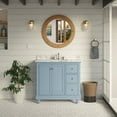 thumbnail image 1 of Bella 36" Bathroom Vanity with Powder Blue Cabinet and Carrara Marble Top, 1 of 5
