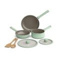 thumbnail image 1 of Bella 7 Piece Ceramic Non-Stick Cookware Set, Seaglass, 1 of 8