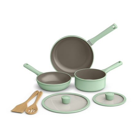 Bella - 7-Piece Ceramic Nonstick Cookware Set - Seaglass