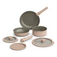 thumbnail image 1 of Bella 8 Piece Piece Ceramic Nonstick Cookware Set with Removable Handles, Blossom, 1 of 9