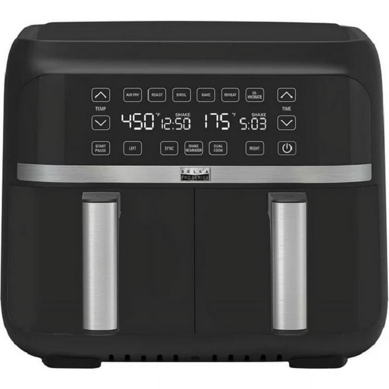 Bella Pro Series 8-qt. Digital Air Fryer with Divided Basket Black 90164 -  Best Buy