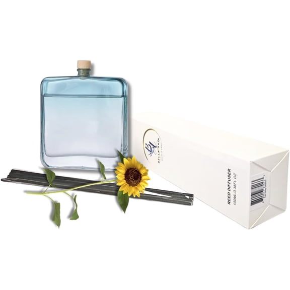 Bella Aria by Just Us Chix, Fragrant Reed Diffuser, 100ml Square Glass Bottle with 5 Reeds (Summer Sea Breeze)
