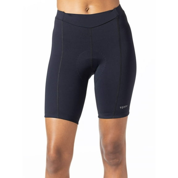 Terry Bella Bike Shorts Women Padded, Regular 8.5 Inch Silicone Leg Black Bike Shorts for Womens Cycling Shorts Mountain Bike