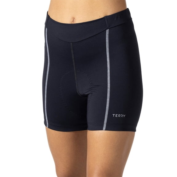 Terry Bike Shorts Women Padded, Bella Cycling Short Shorts 5 Inch Black Cycling Shorts For Women With Padding Silicone Leg