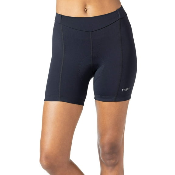 Terry Bike Shorts Women Padded, Bella Cycling Short Shorts 5 Inch Black Cycling Shorts For Women With Padding Silicone Leg