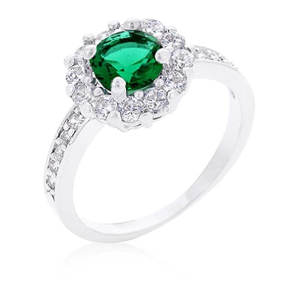 Bella Birthstone Engagement Ring In Green, Size 07