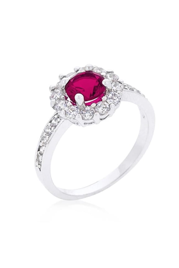 Bella Birthstone Engagement Ring In Pink, Size 07