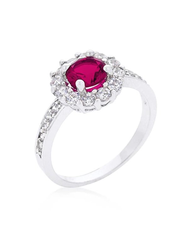 Bella Birthstone Engagement Ring In Pink, Size 08