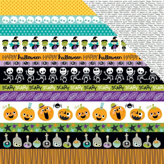 Bella Blvd Spooktacular Collection Halloween 12 X 12 Double Sided Paper Borders