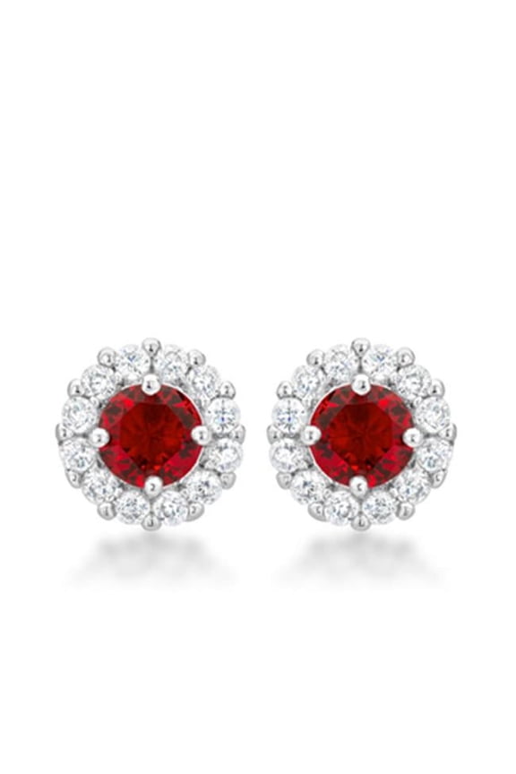 Bella Bridal Earrings In Ruby Red