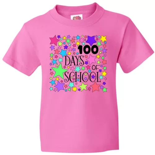 Bella Canvas 100 Days Of School Pastel Stars 100th One Hundred Kid Toddler Shirt