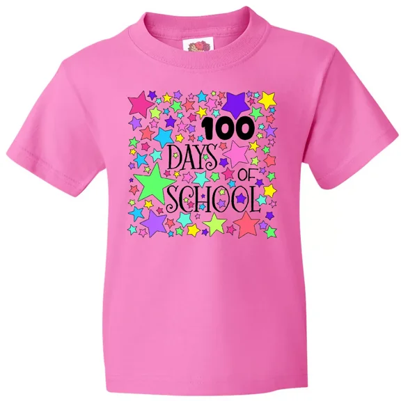 Bella Canvas 100 Days Of School Pastel Stars Toddler T-Shirt 100Th One Hundred Kid