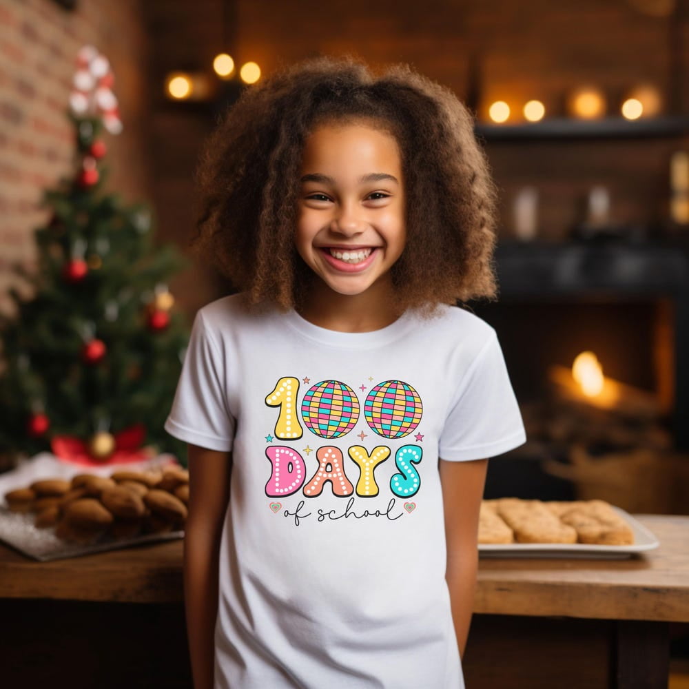 Bella Canvas 100 Days of School Tee for kids, Short Sleeve Tee, 100