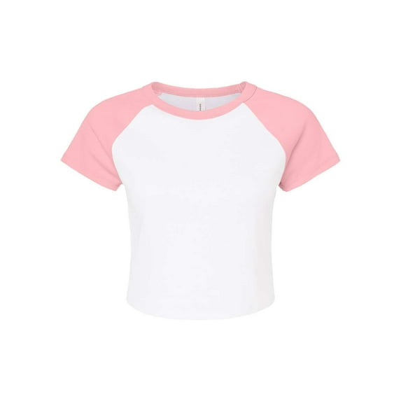 Bella + Canvas 1201 Ladies' Micro Ribbed Raglan Baby Tee (2 PACK)